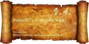 Vasvári Antónia névjegykártya